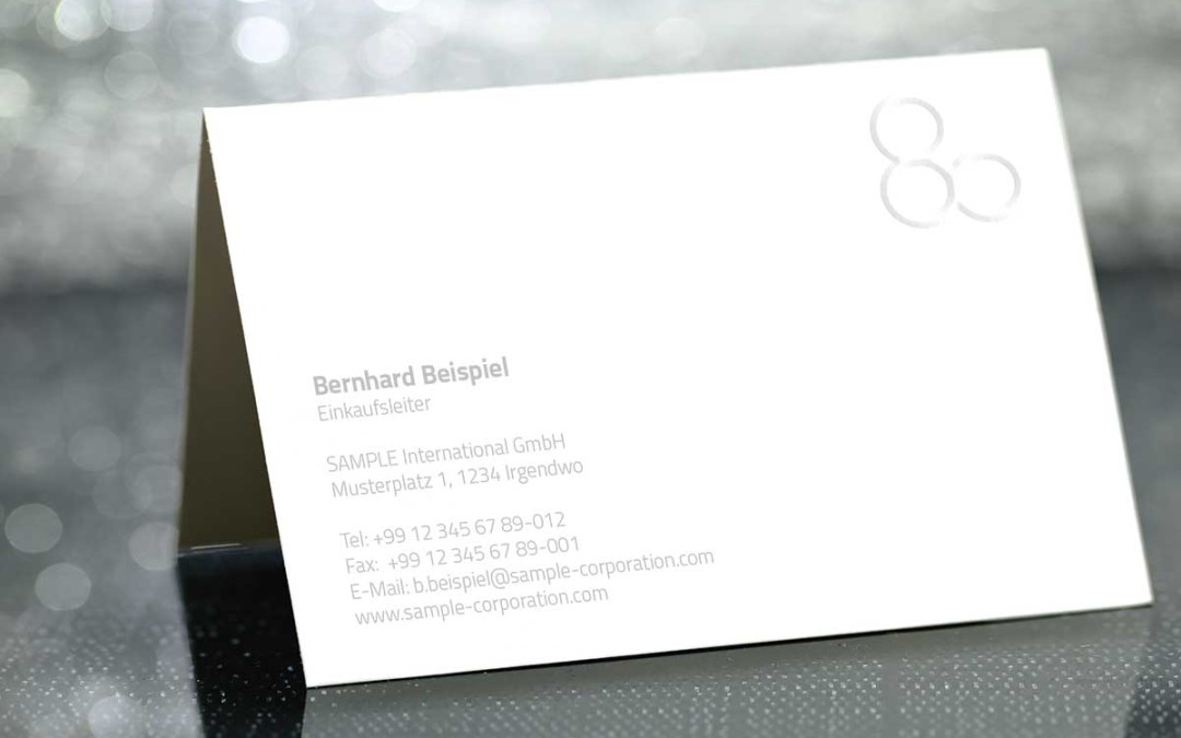 Truly refined: business cards with grey text
