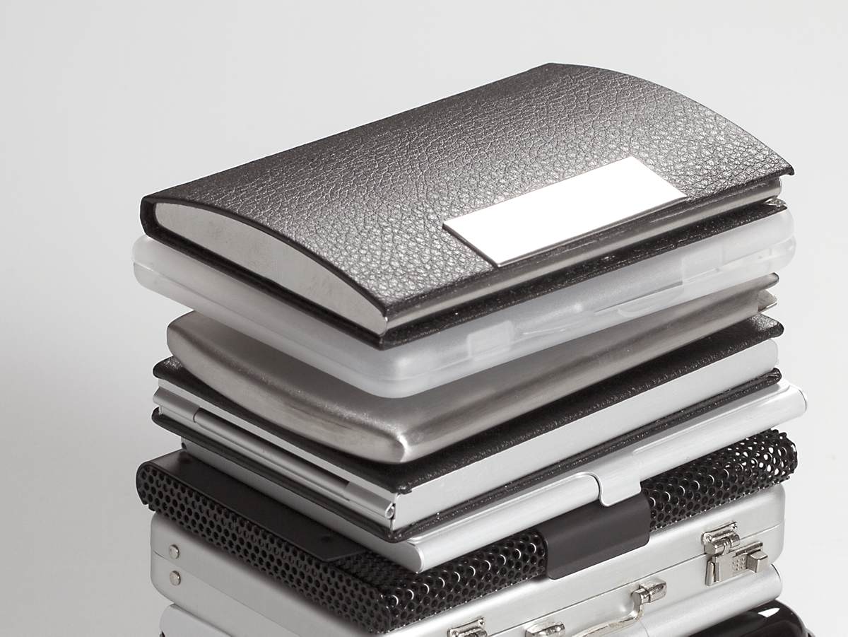f/ür 20 Visitenkarten HAN Visitenkarten-Etui COGNITO schwarz
