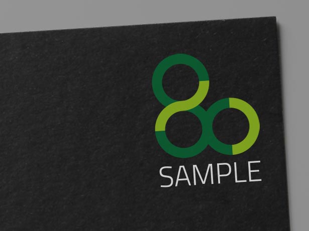 Business cards with white lacquer on black paper