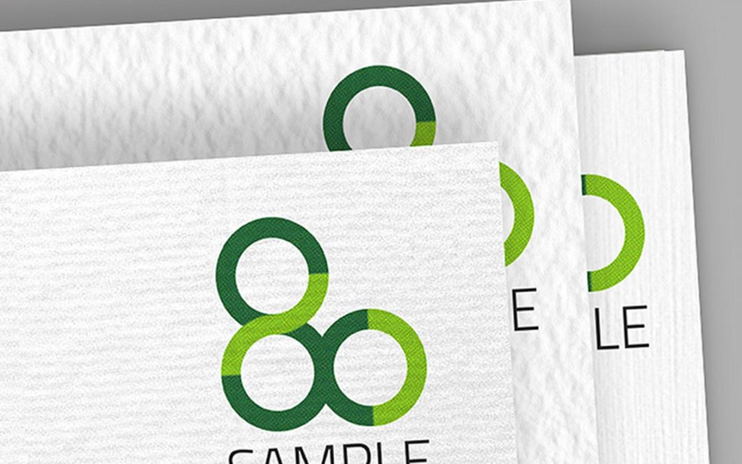 Business cards on textured paper