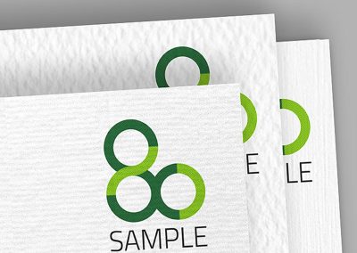 Business cards on textured paper