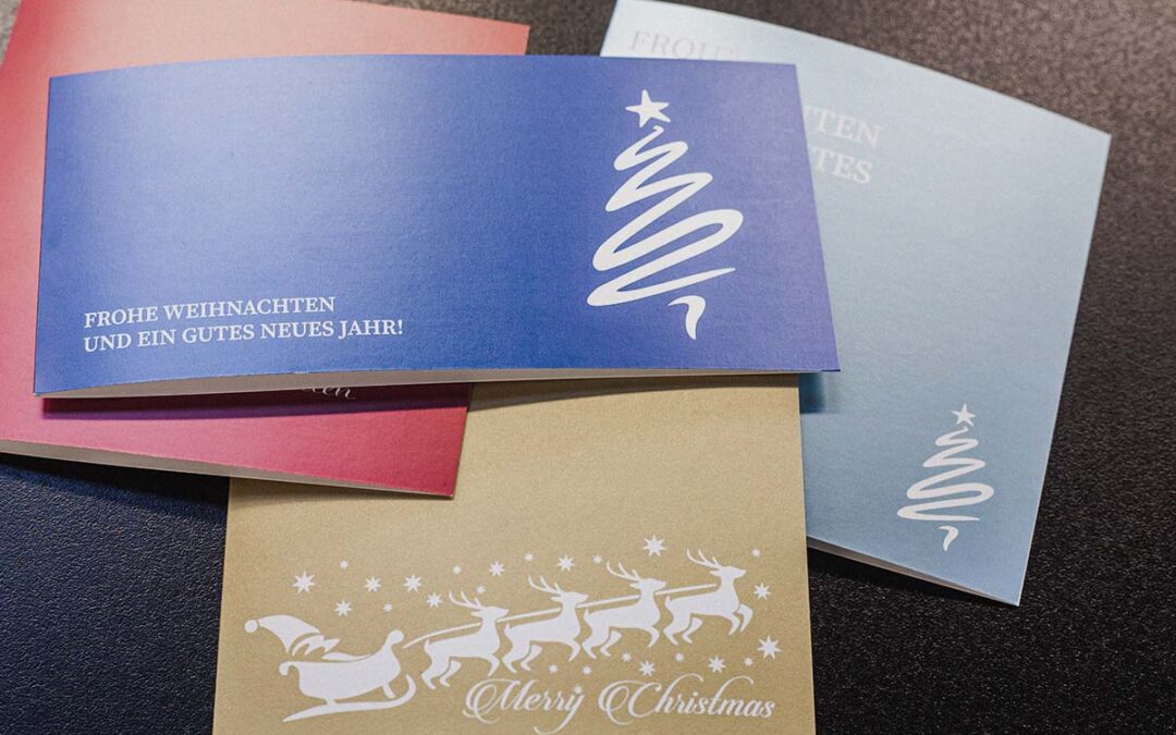 Weihnachtskarten für Ihr Unternehmen: Besonders edel mit Metallic-Farben