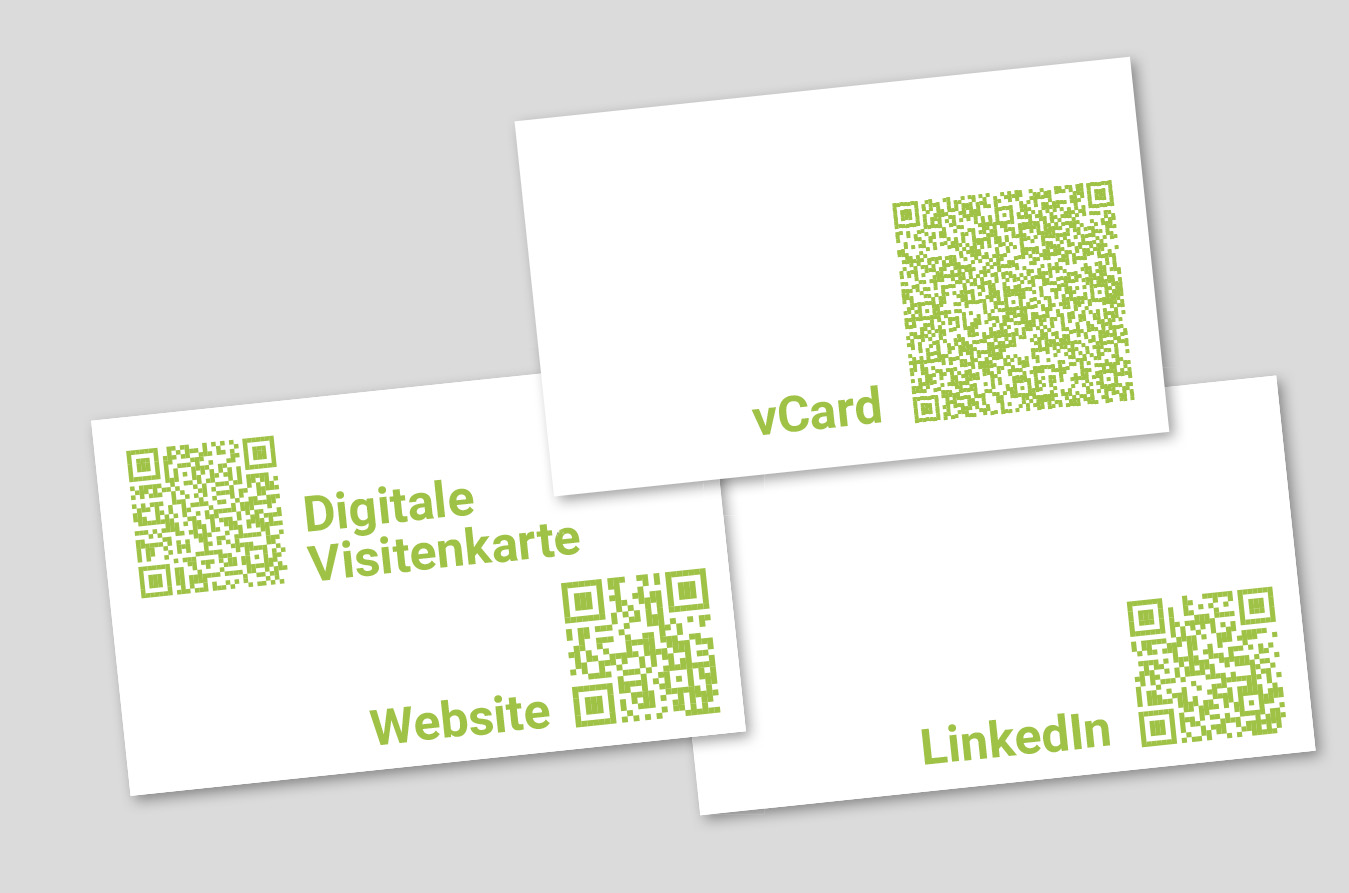Varianten für Visitenkarten mit QR-Codes