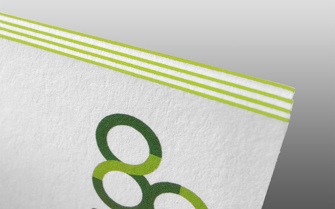 Business cards with painted edges